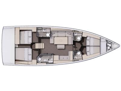 Floor plan of Luna, a Dufour 470 sailboat at Municipal Unit of Lefkada, Greece