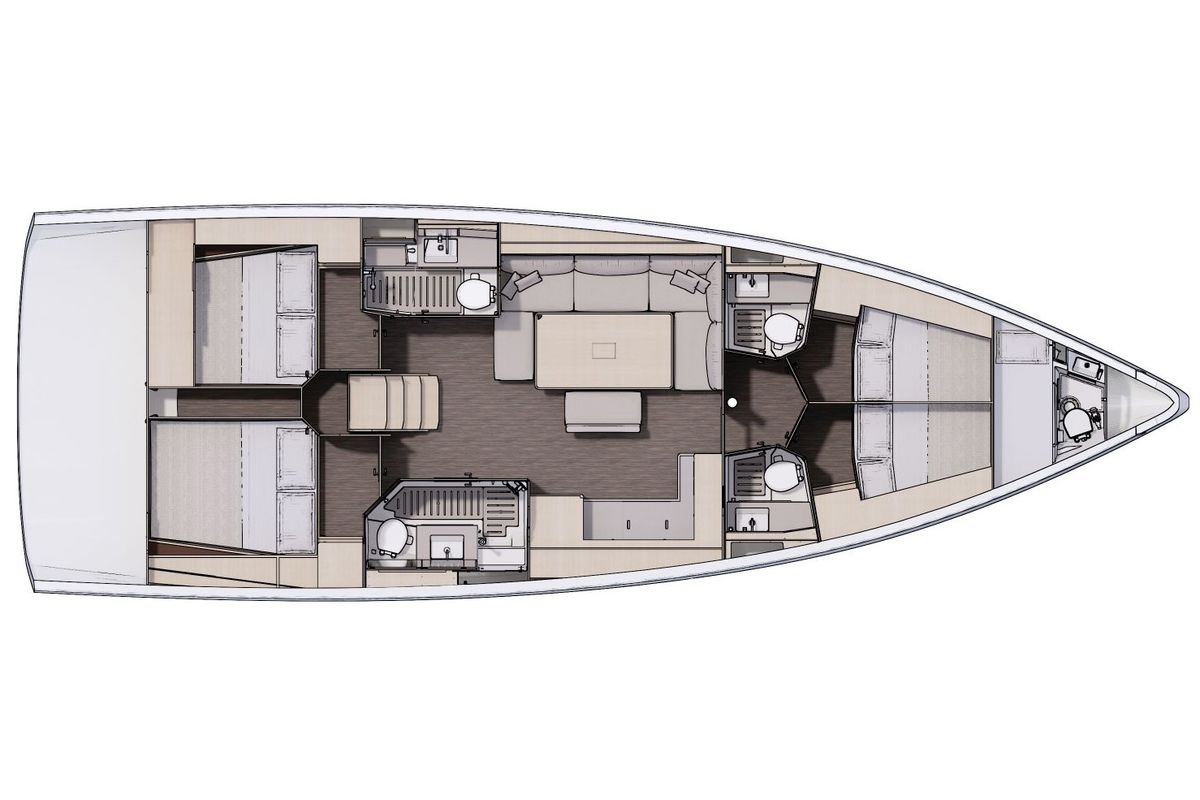 Floor plan of Luna, a Dufour 470 sailboat at Municipal Unit of Lefkada, Greece