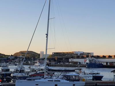 Exterior view of Arctic Njord, a Hanse Yachts Hanse 458 sailboat at Tromsø, Norway
