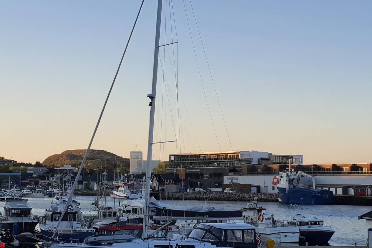 Exterior view of Arctic Njord, a Hanse Yachts Hanse 458 sailboat at Tromsø, Norway