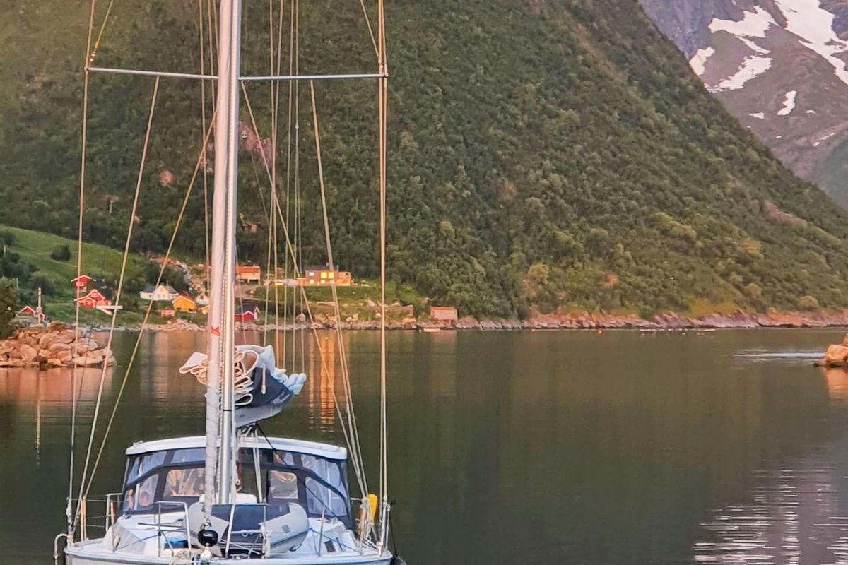 Exterior view of Arctic Njord, a Hanse Yachts Hanse 458 sailboat at Tromsø, Norway