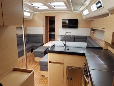 Galley of Arctic Njord, a Hanse Yachts Hanse 458 sailboat at Tromsø, Norway
