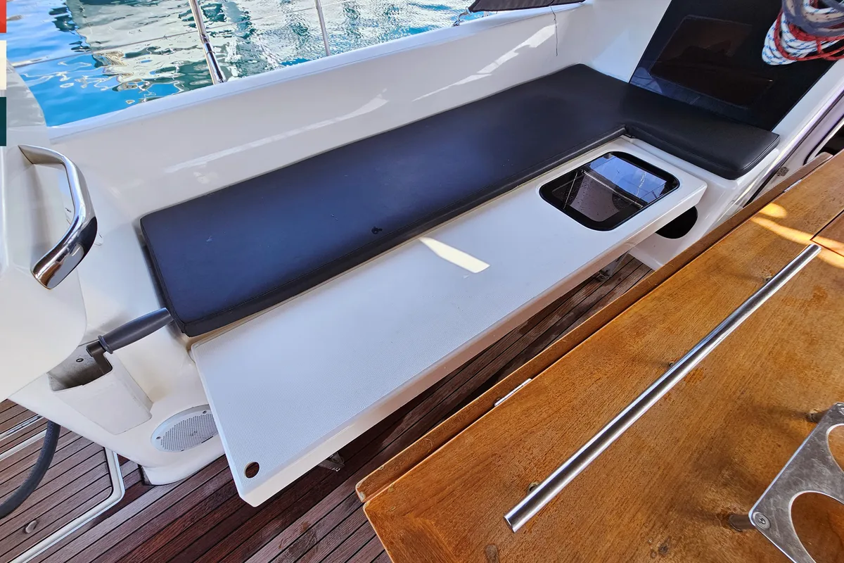 Deck of Maverick, a Dufour 520 GL sailboat at Općina Rogoznica, Croatia