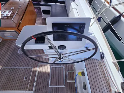 Cockpit of Maverick, a Dufour 520 GL sailboat at Općina Rogoznica, Croatia