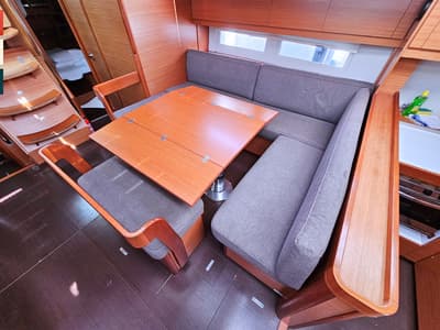 Salon of Maverick, a Dufour 520 GL sailboat at Općina Rogoznica, Croatia