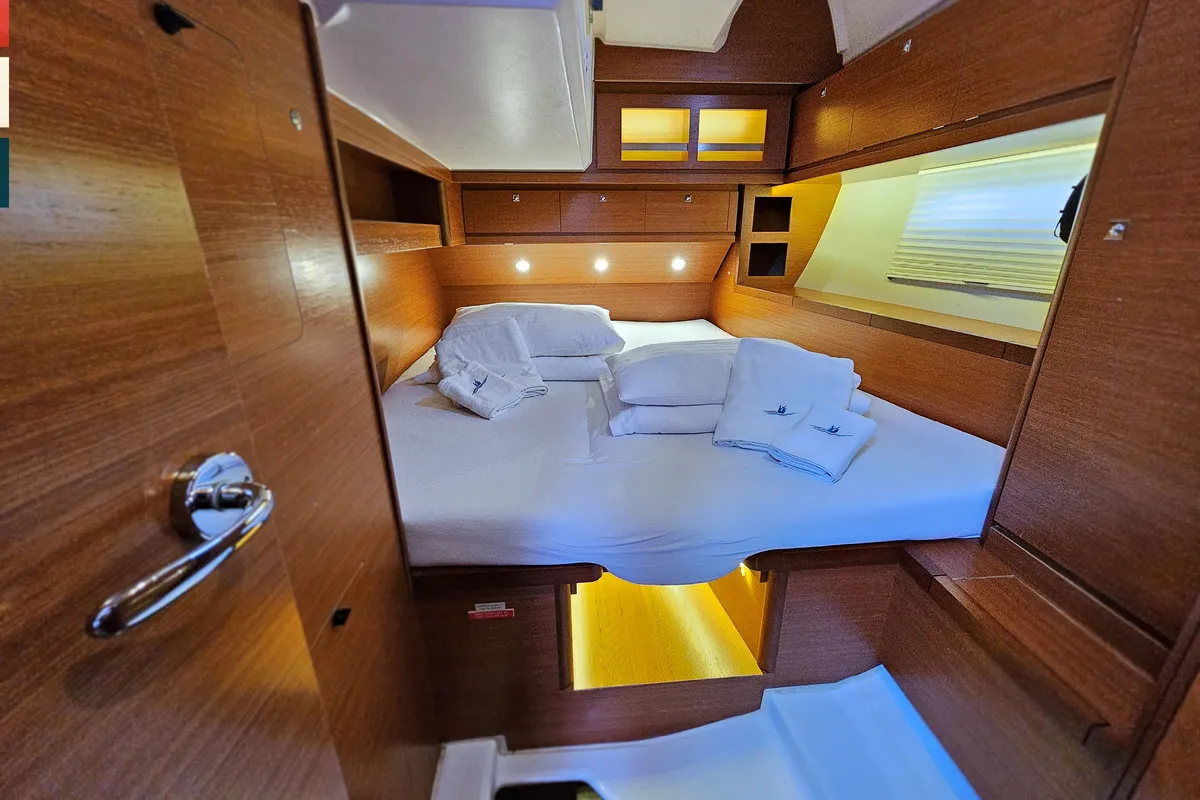 Cabin on Maverick, a Dufour 520 GL sailboat at Općina Rogoznica, Croatia