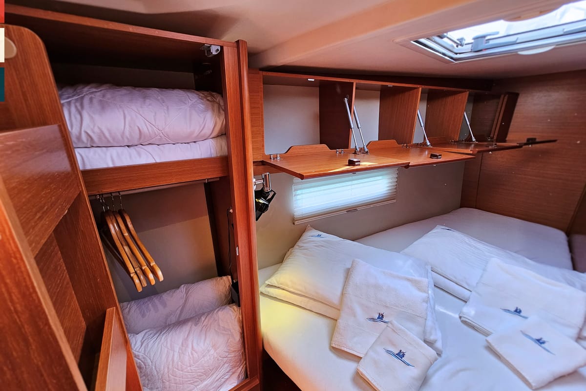 Cabin on Maverick, a Dufour 520 GL sailboat at Općina Rogoznica, Croatia