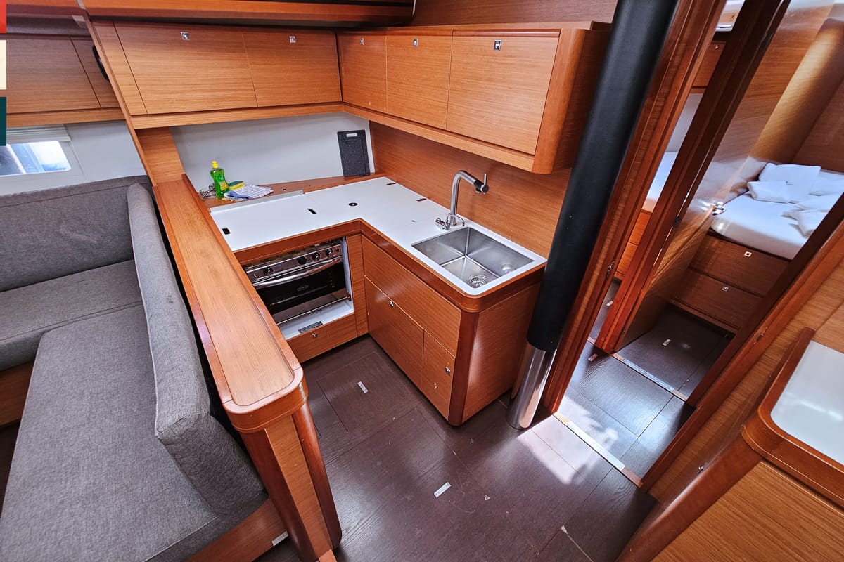 Galley of Maverick, a Dufour 520 GL sailboat at Općina Rogoznica, Croatia