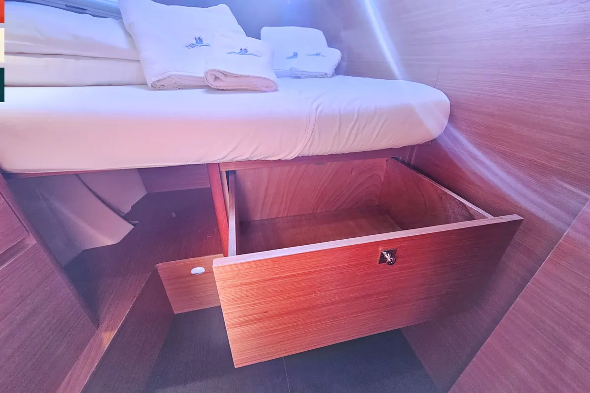 Cabin on Maverick, a Dufour 520 GL sailboat at Općina Rogoznica, Croatia