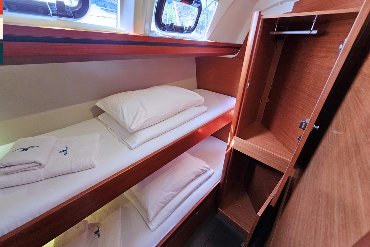 Cabin on Maverick, a Dufour 520 GL sailboat at Općina Rogoznica, Croatia