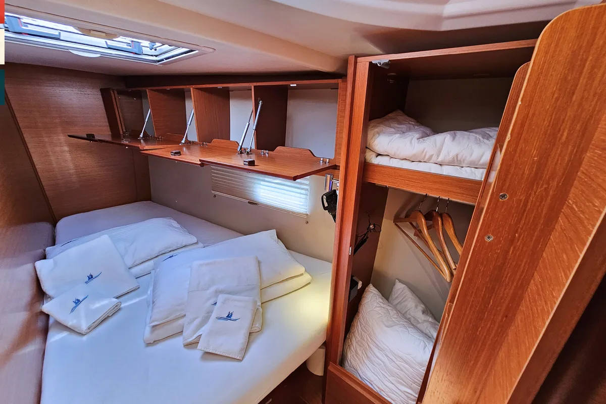 Cabin on Maverick, a Dufour 520 GL sailboat at Općina Rogoznica, Croatia