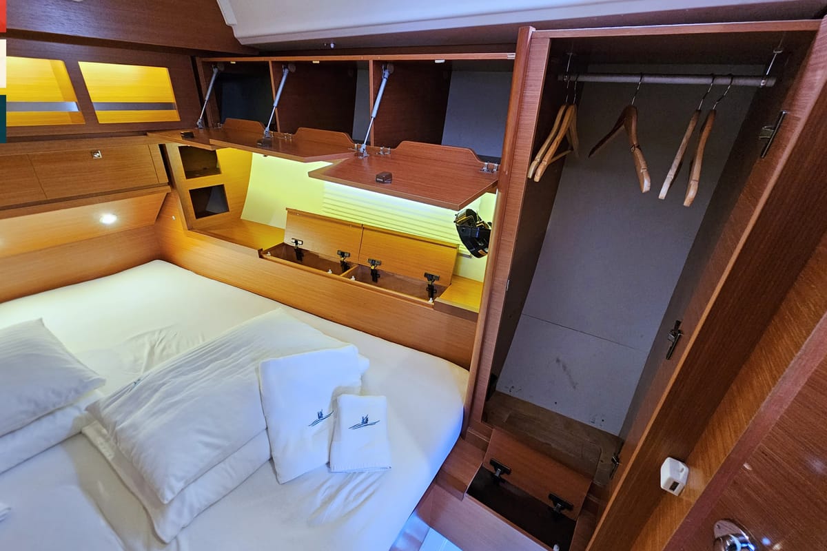 Cabin on Maverick, a Dufour 520 GL sailboat at Općina Rogoznica, Croatia