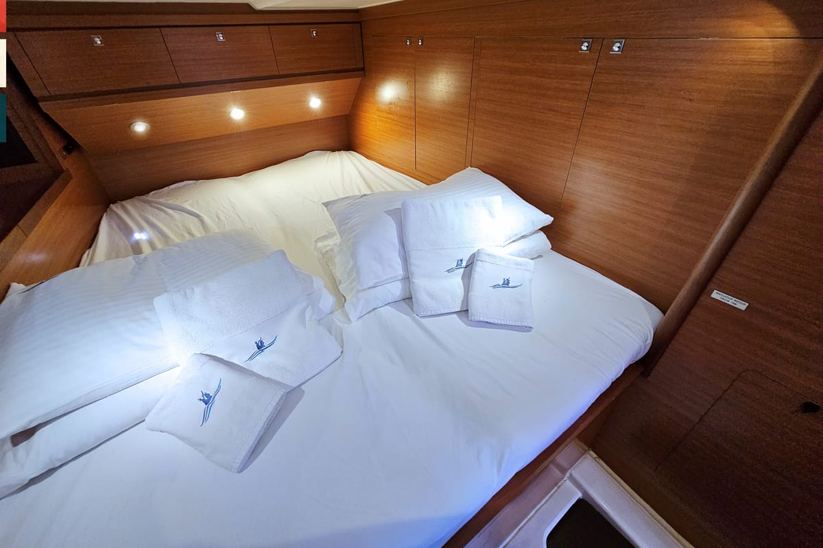 Cabin on Maverick, a Dufour 520 GL sailboat at Općina Rogoznica, Croatia