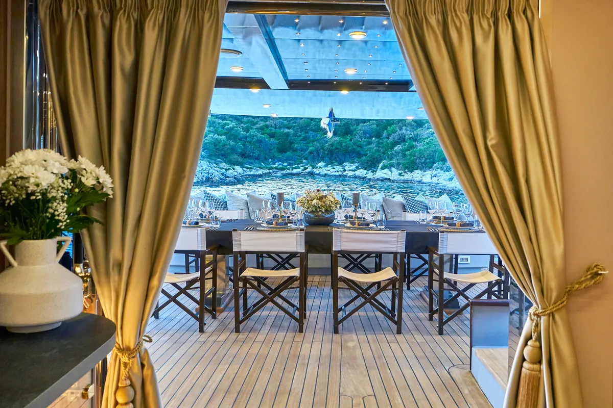 Deck of Rara Avis, a Gulet Luxury Sailing Yacht yacht at Split, Croatia