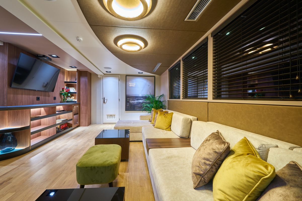 Salon of Rara Avis, a Gulet Luxury Sailing Yacht yacht at Split, Croatia