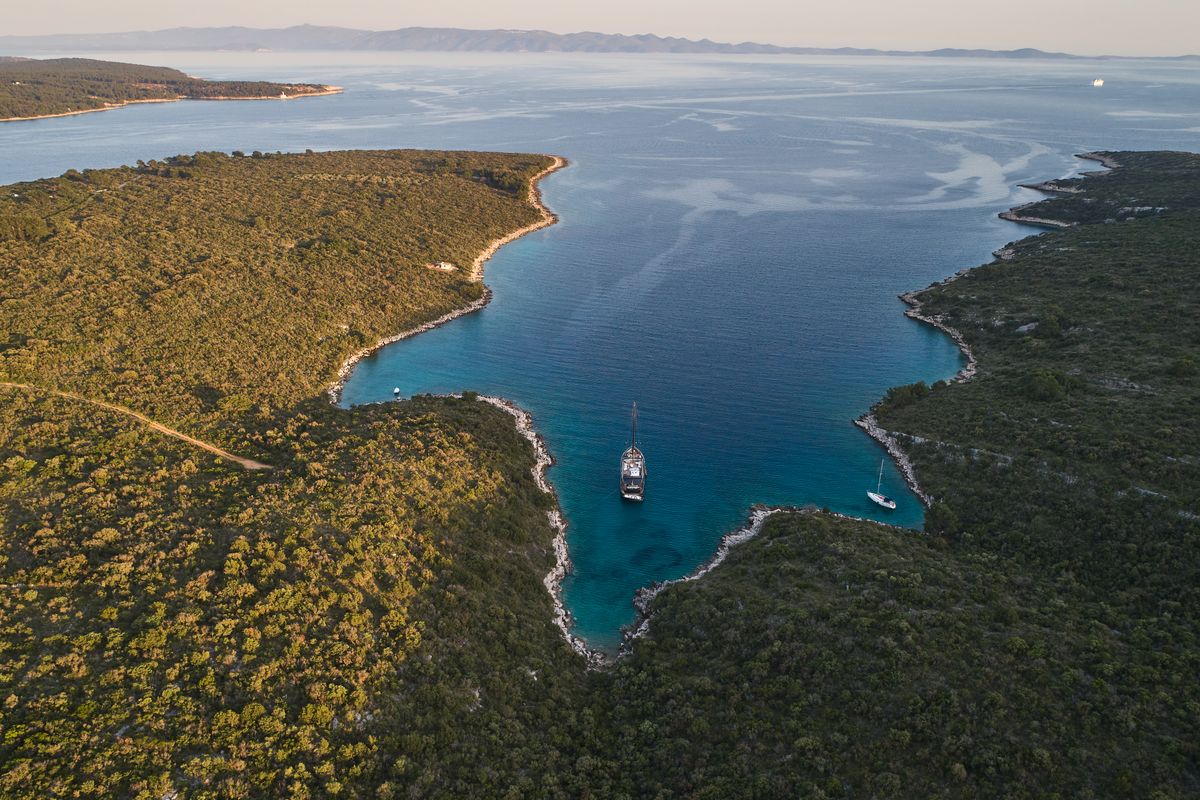 Exterior view of Rara Avis, a Gulet Luxury Sailing Yacht yacht at Split, Croatia