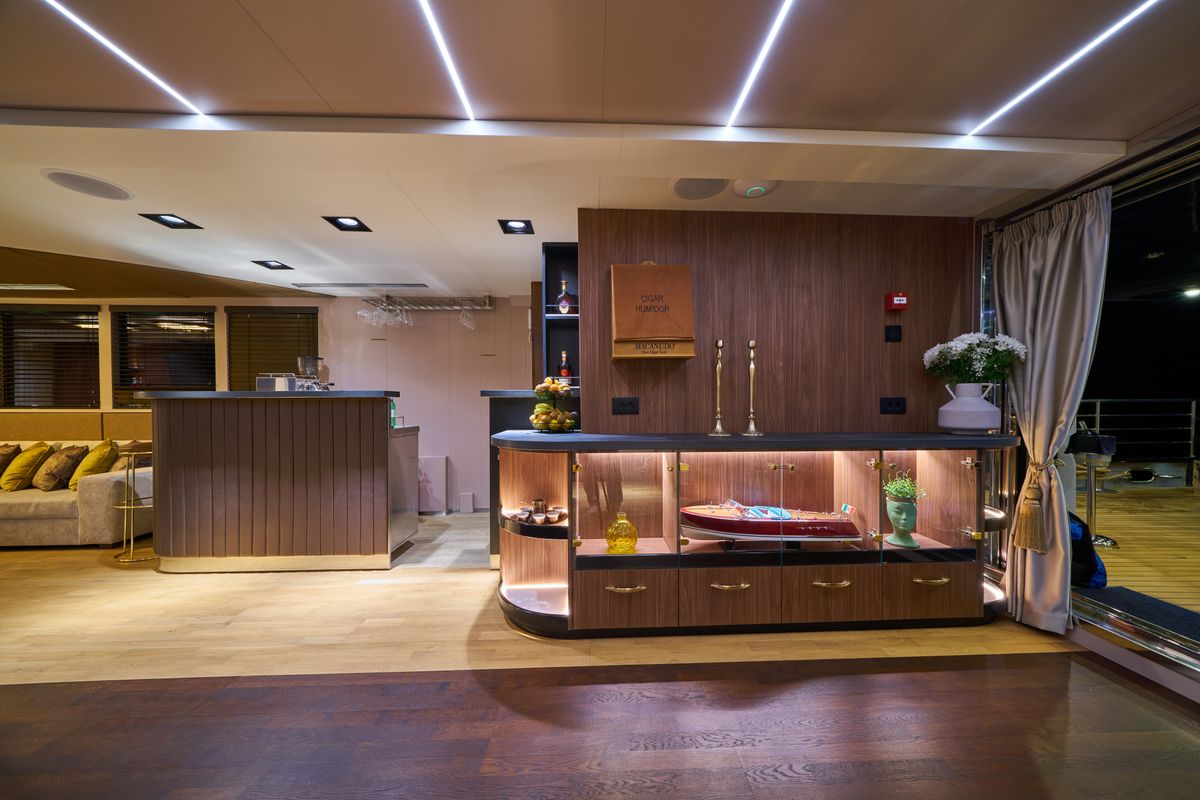 Salon of Rara Avis, a Gulet Luxury Sailing Yacht yacht at Split, Croatia