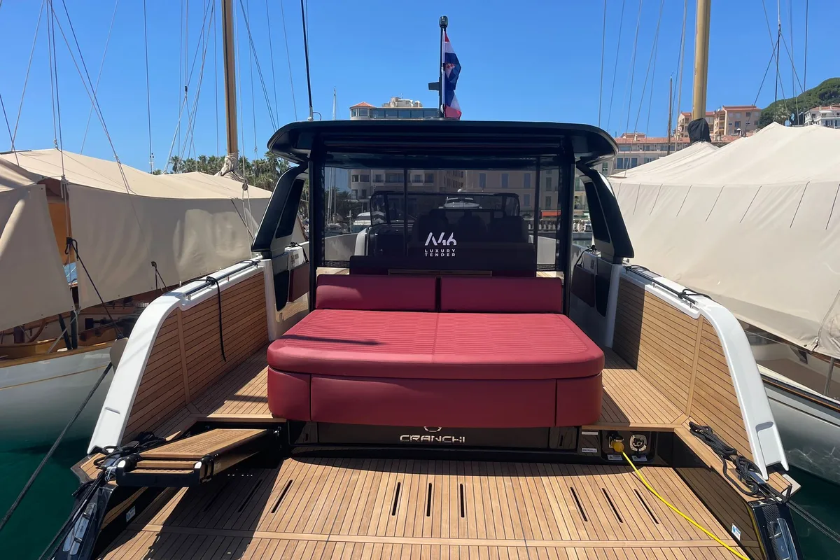 Exterior view of Cranchi A 46, a Cranchi A 46 motorboat at Cannes, France