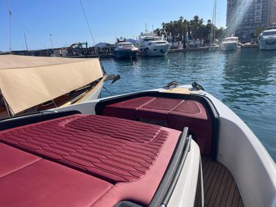 Deck of Cranchi A 46, a Cranchi A 46 motorboat at Cannes, France