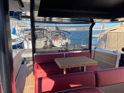 Deck of Cranchi A 46, a Cranchi A 46 motorboat at Cannes, France