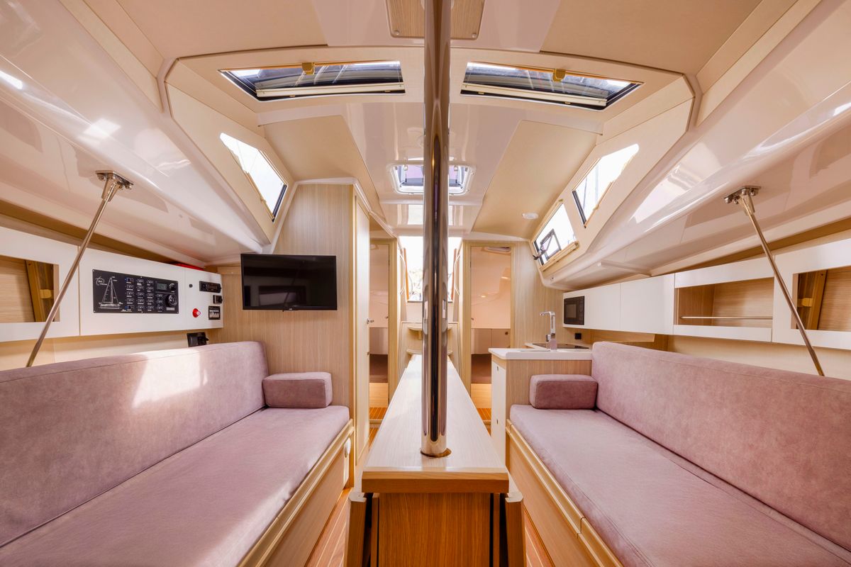 Salon of Zimny Kat, a Northman Maxus 34 sailboat at Sztynort, Poland