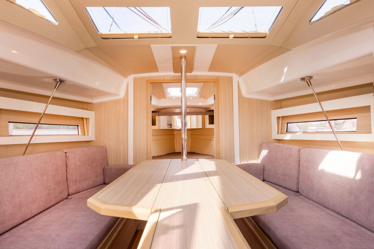 Salon of Zimny Kat, a Northman Maxus 34 sailboat at Sztynort, Poland