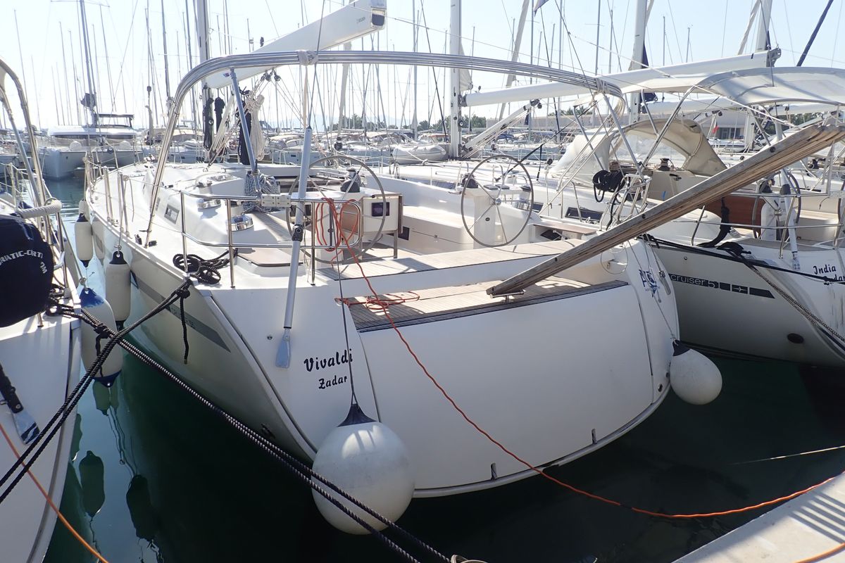 Exterior view of Vivaldi, a Bavaria 55 Cruiser sailboat at Općina Sukošan, Croatia