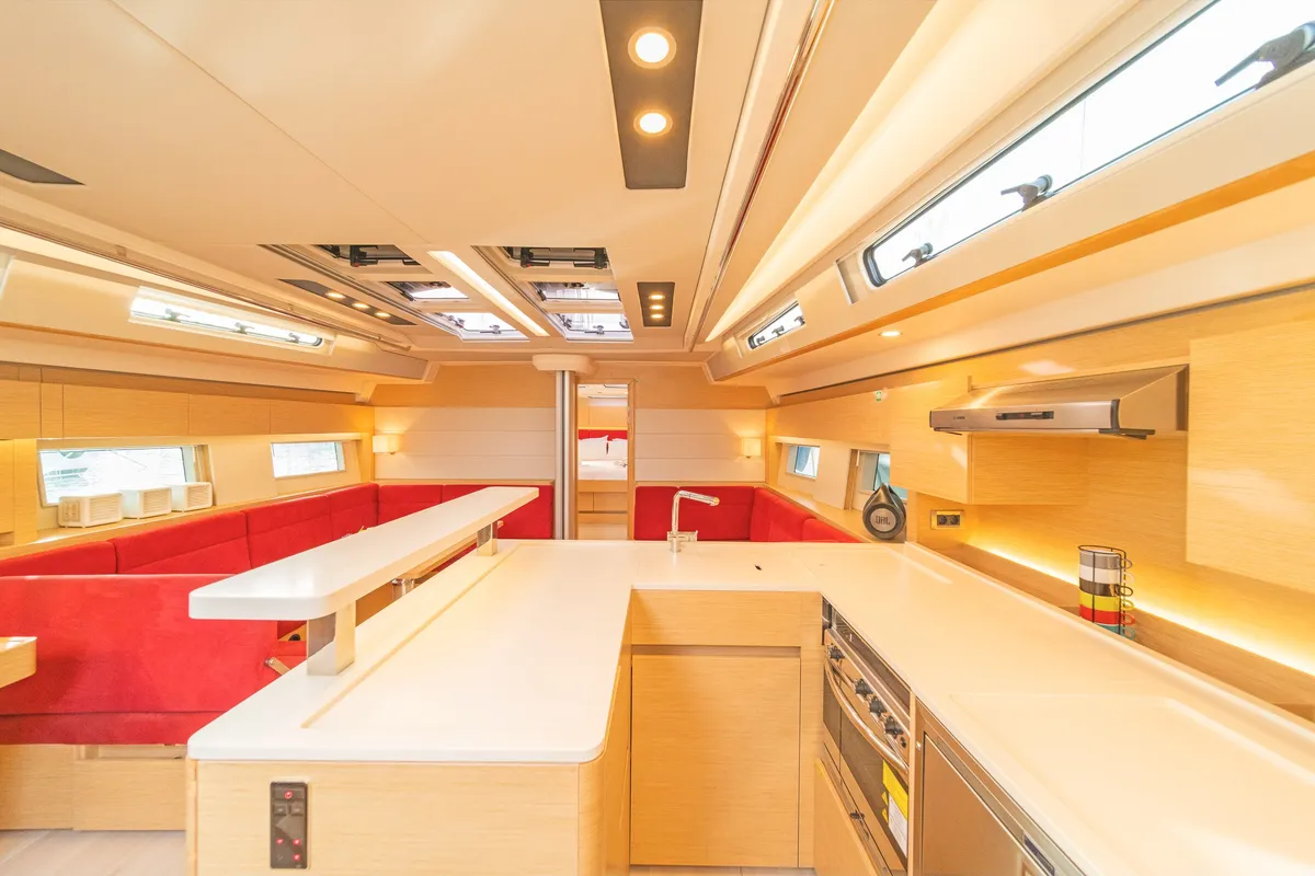 Galley of Amadea, a Hanse Yachts Hanse 588 sailboat at Kos, Greece