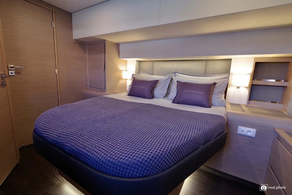 Cabin on Maurice, a Fountaine Pajot Samana 59 catamaran at Cannigione, Italy