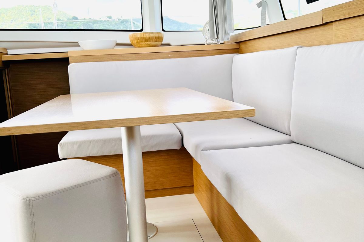 Salon of One Denia Bareboat, a Excess 11 catamaran at Dénia, Spain