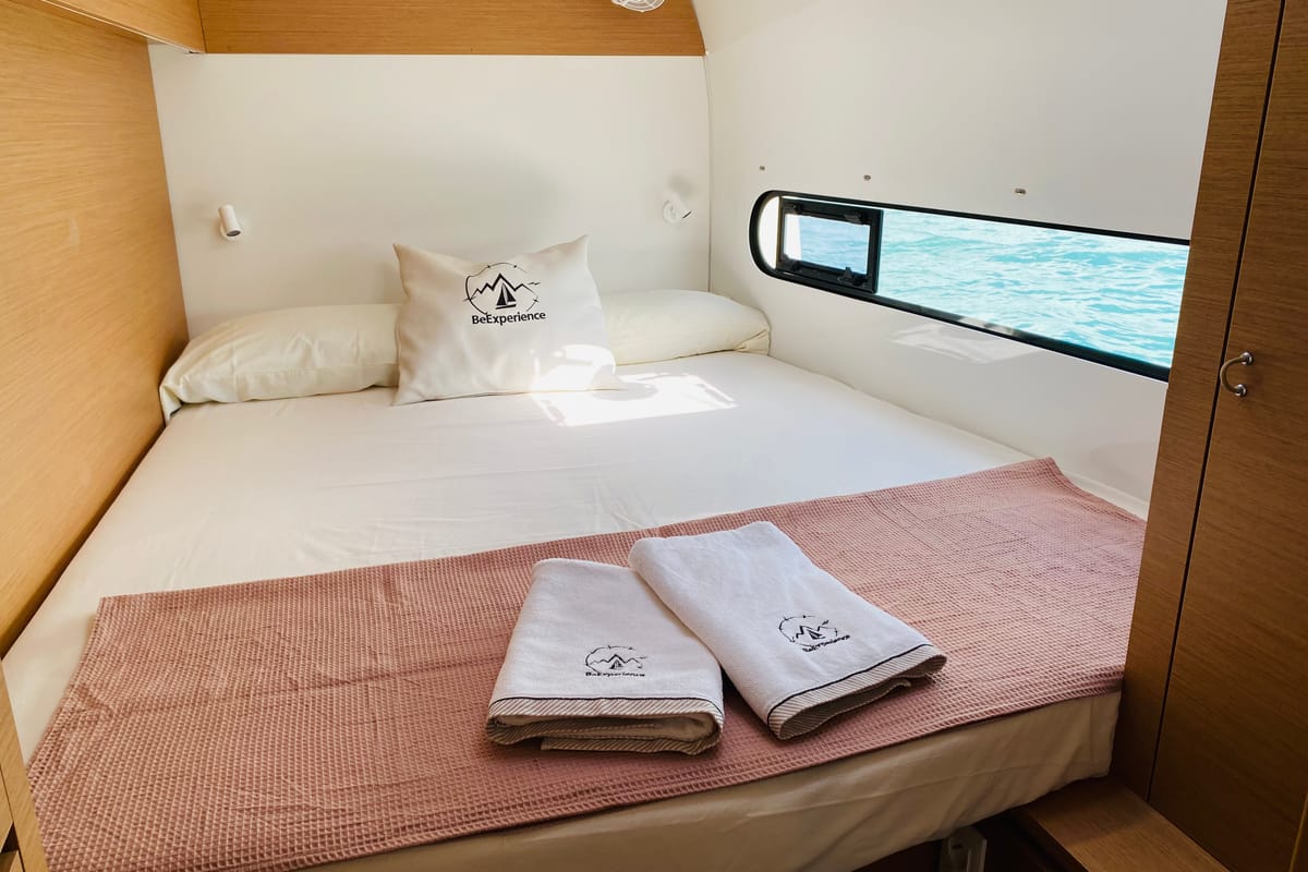Cabin on One Denia Bareboat, a Excess 11 catamaran at Dénia, Spain