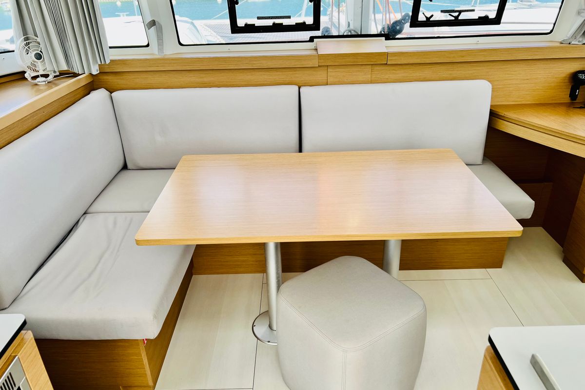 Salon of One Denia Bareboat, a Excess 11 catamaran at Dénia, Spain