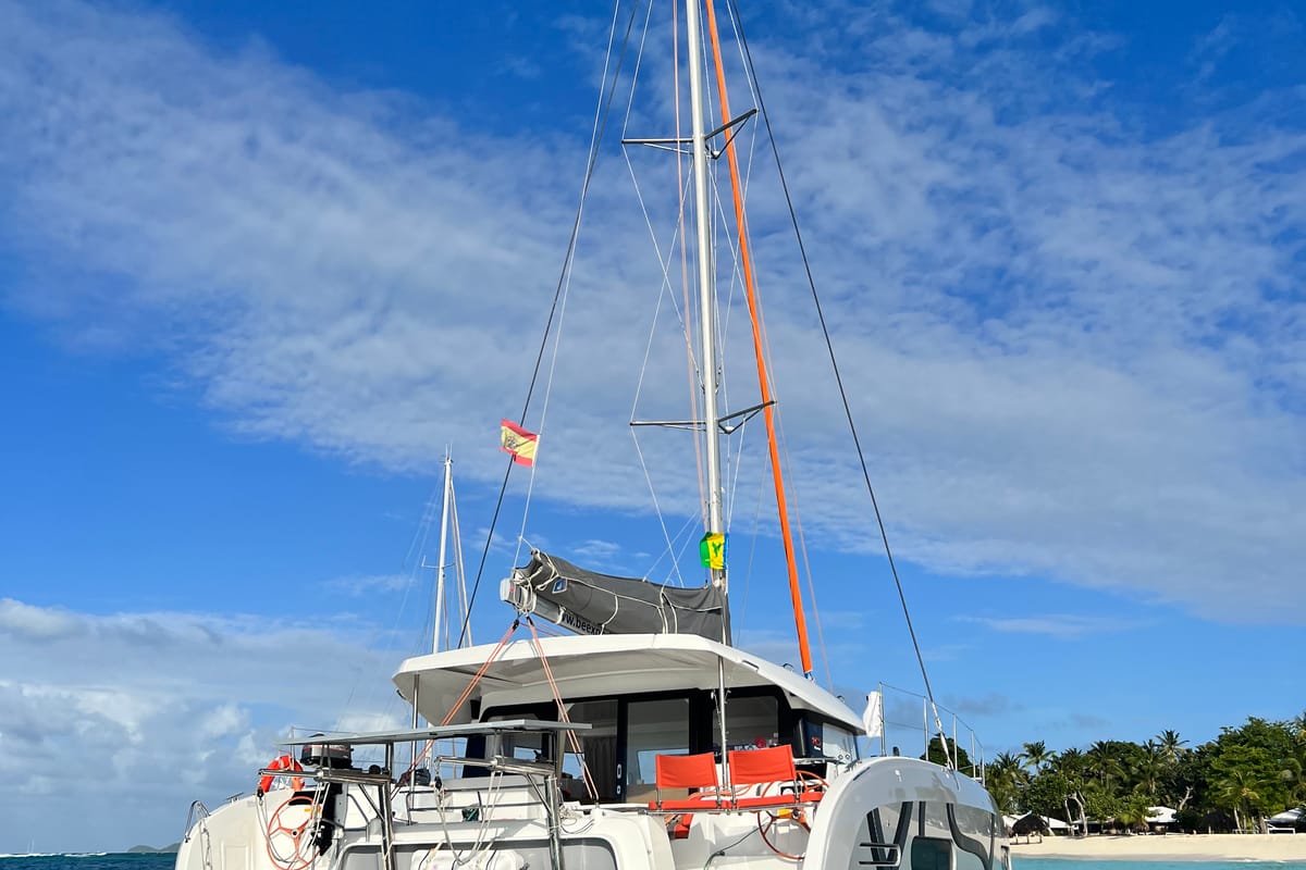 Exterior view of One Denia Bareboat, a Excess 11 catamaran at Dénia, Spain
