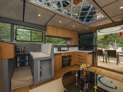 Galley of Golden Blue, a Custom Made Golden blue yacht at Fethiye, Turkey