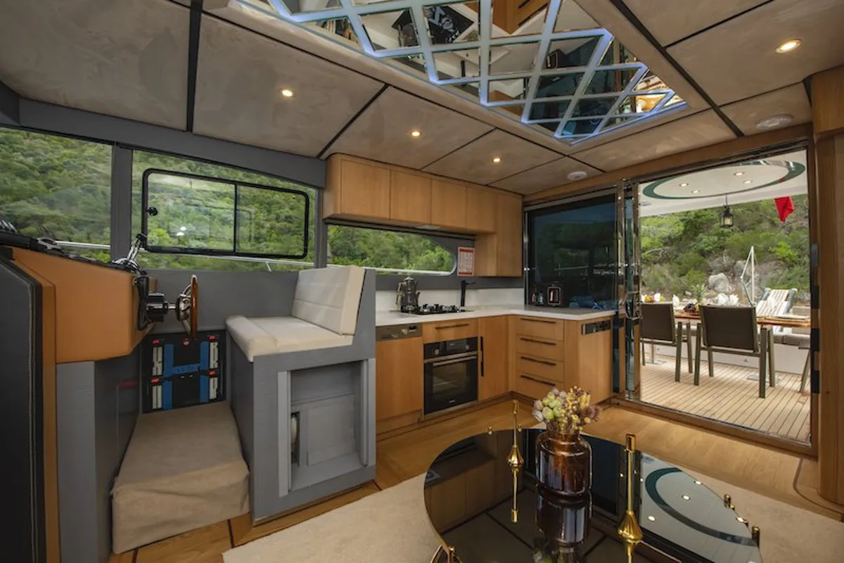 Galley of Golden Blue, a Custom Made Golden blue yacht at Fethiye, Turkey