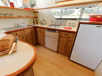 Galley of Classique - Budget 17, a Gulet Classique motorboat at Laggan, United Kingdom