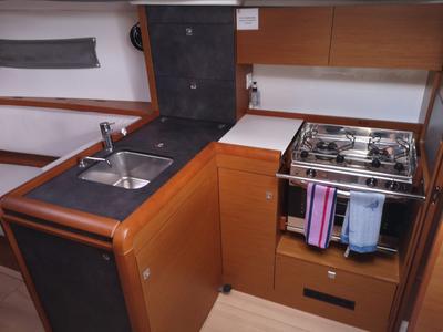 Galley of Meliti, a Jeanneau Sun Odyssey 349 sailboat at Volos Municipality, Greece