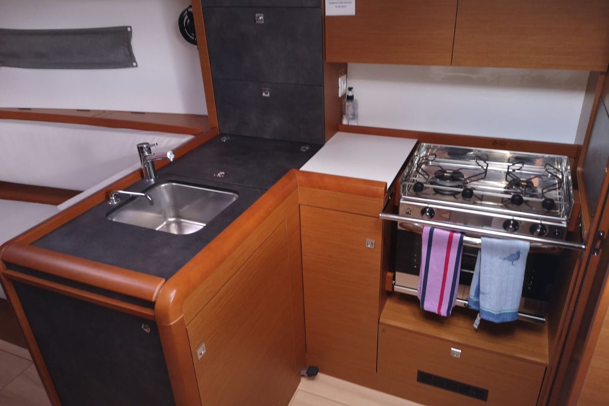 Galley of Meliti, a Jeanneau Sun Odyssey 349 sailboat at Volos Municipality, Greece