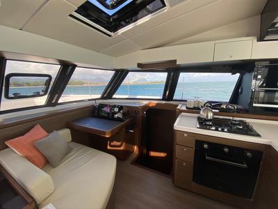 Galley of Sea Spirit II, a Nautitech Rochefort Nautitech 46 Fly catamaran at Grande Rivière Noire VCA, Mauritius