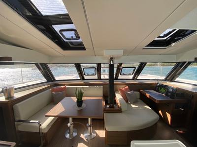 Salon of Sea Spirit II, a Nautitech Rochefort Nautitech 46 Fly catamaran at Grande Rivière Noire VCA, Mauritius
