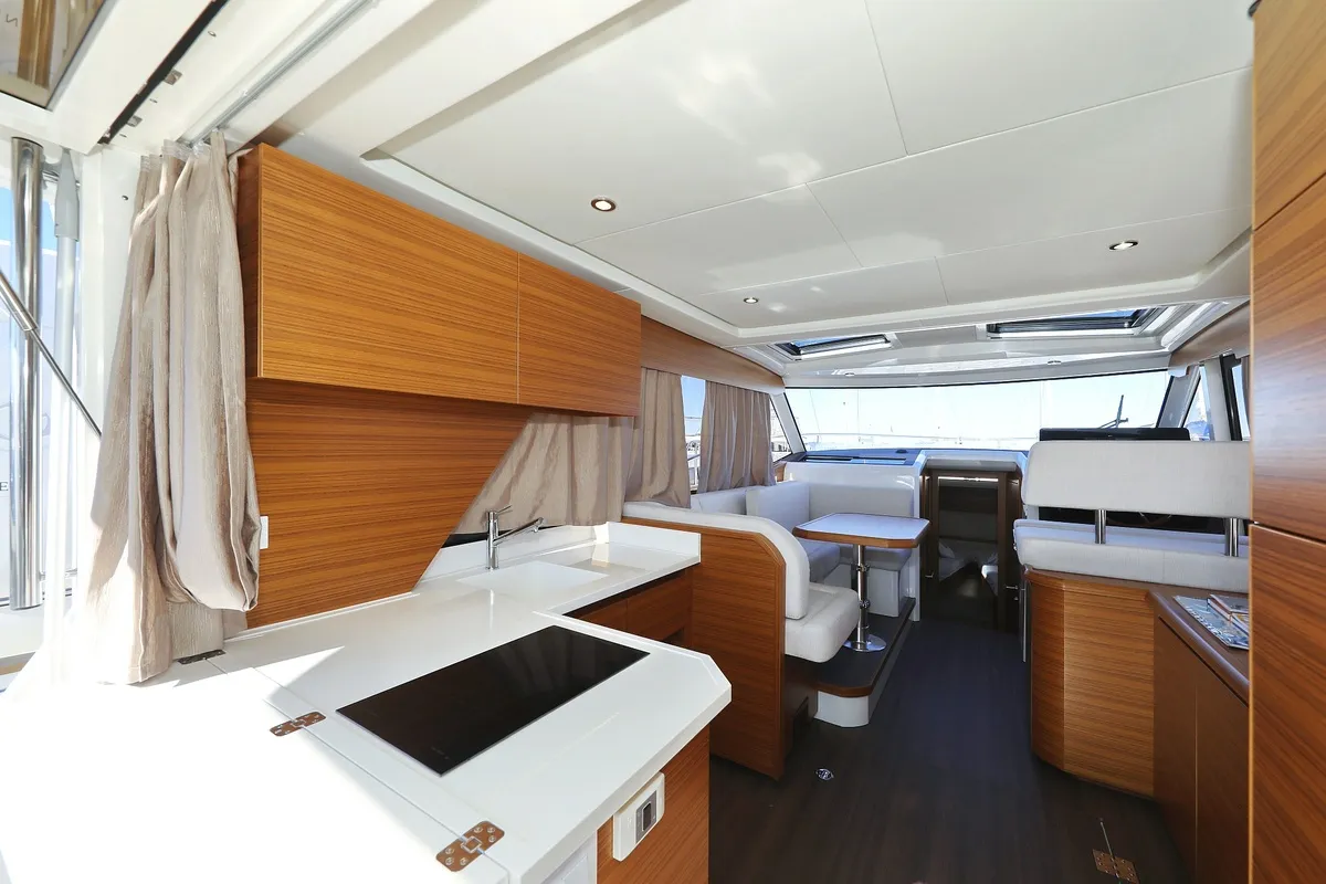 Salon of Blandona, a Greenline 39 yacht at Pirovac, Croatia
