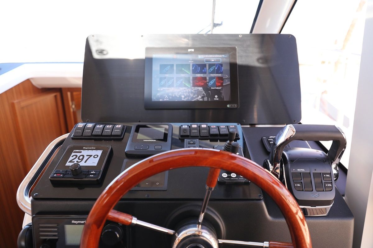 Cockpit of Blandona, a Greenline 39 yacht at Pirovac, Croatia