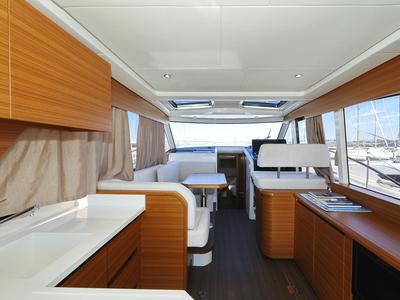 Salon of Blandona, a Greenline 39 yacht at Pirovac, Croatia