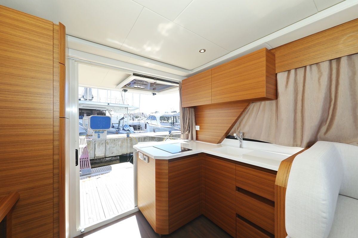 Galley of Blandona, a Greenline 39 yacht at Pirovac, Croatia