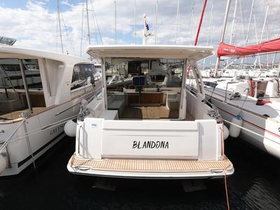 Deck of Blandona, a Greenline 39 yacht at Pirovac, Croatia
