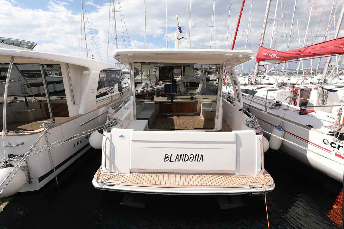 Deck of Blandona, a Greenline 39 yacht at Pirovac, Croatia