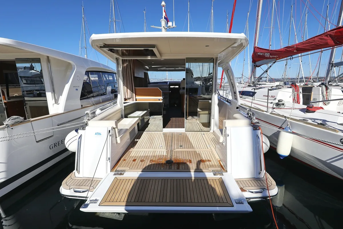 Deck of Blandona, a Greenline 39 yacht at Pirovac, Croatia