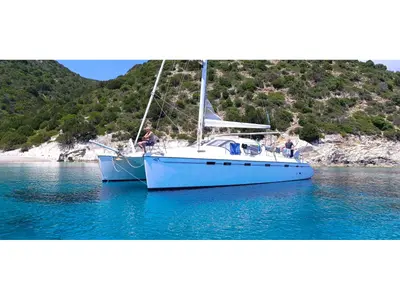 Comfort, a Privilège Privilege 465 catamaran at Municipal Unit of Lefkada, Greece