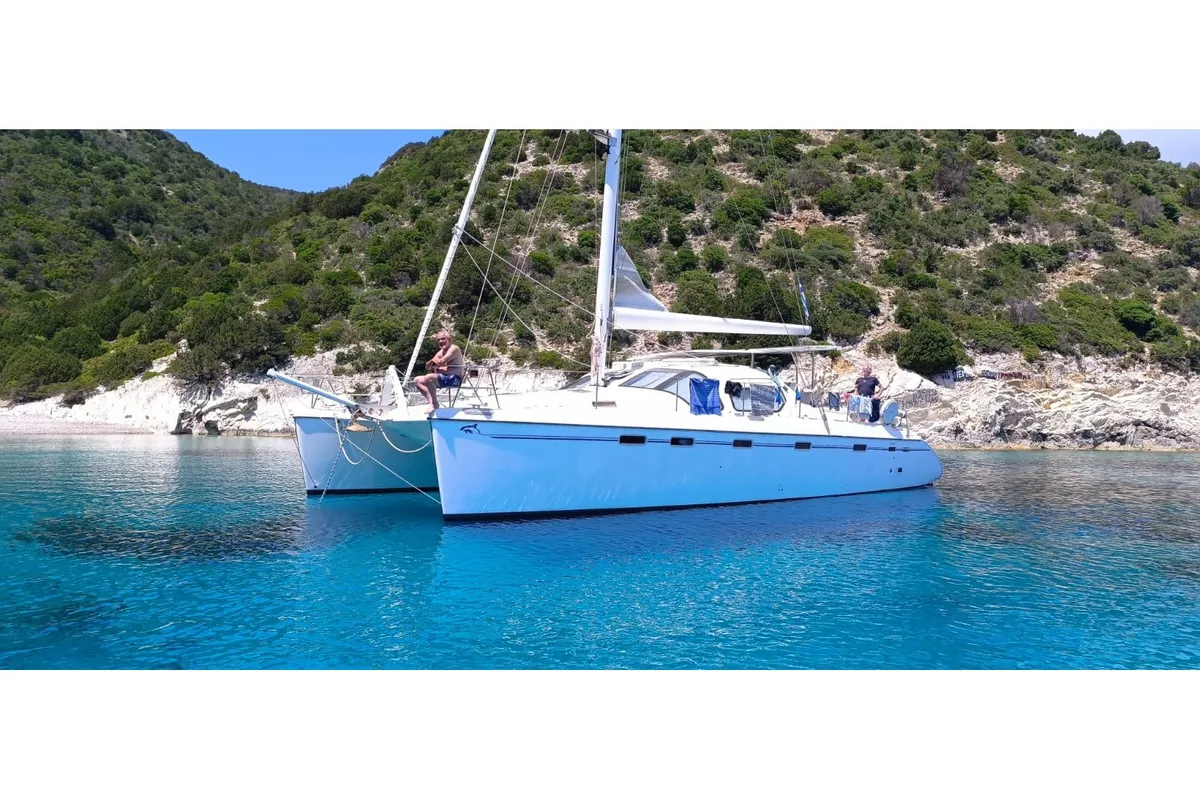 Comfort, a Privilège Privilege 465 catamaran at Municipal Unit of Lefkada, Greece