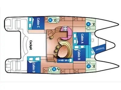 Comfort, a Privilège Privilege 465 catamaran at Municipal Unit of Lefkada, Greece
